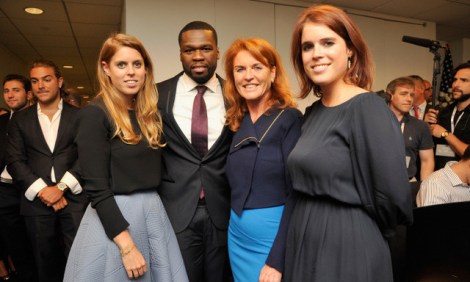 NEW YORK, NY - SEPTEMBER 11:  Beatrice Ferguson, Curtis "50 Cent" Jackson, Sarah Ferguson, Duchess of York, Patricia Arquette and Eugenie Ferguson attends Annual Charity Day hosted by Cantor Fitzgerald and BGC at BGC Partners, INC on September 11, 2015 in New York City.  (Photo by Kris Connor/Getty Images for Cantor Fitzgerald)